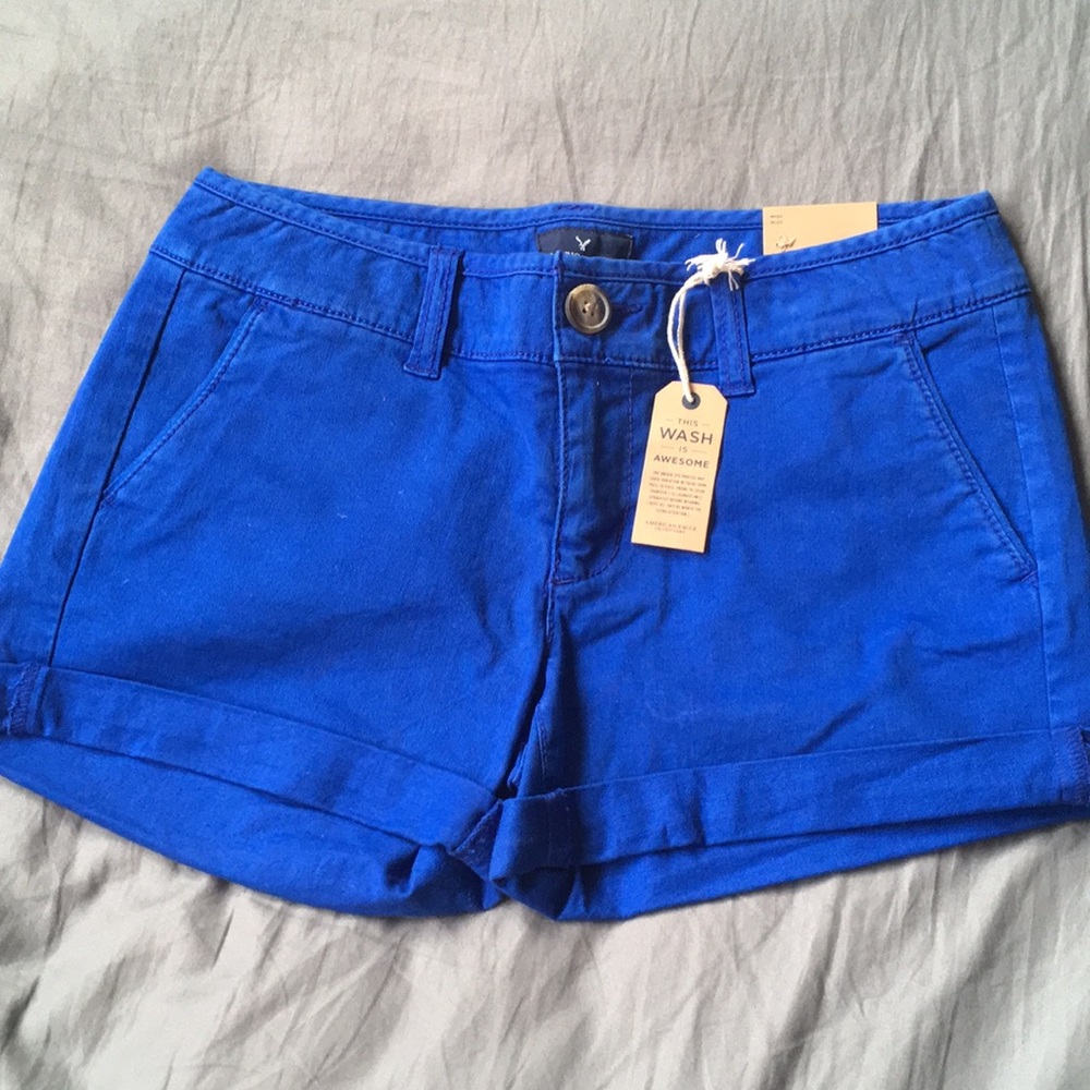 American Eagle Twill X Midi Shorts bright blue